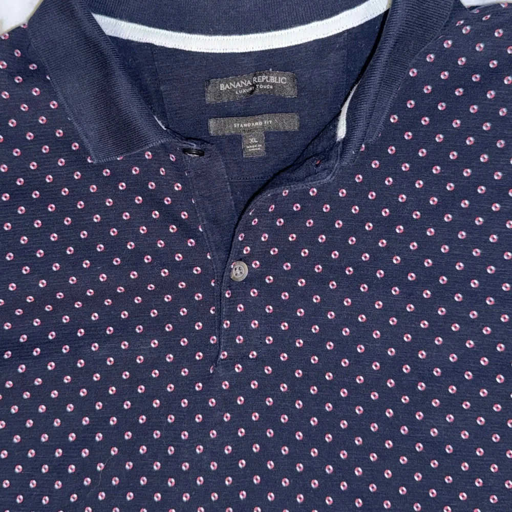Banana Republic “Lux Lifesaver” Polo Shirt Men’s XL Navy Blue Short Sleeve